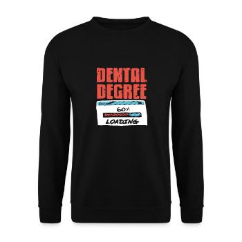 Dental Degree 60% Loading Cool Dentist T-Shirt - Unisex Sweatshirt - black - Front - Alina (178cm) & Michal (187cm)
