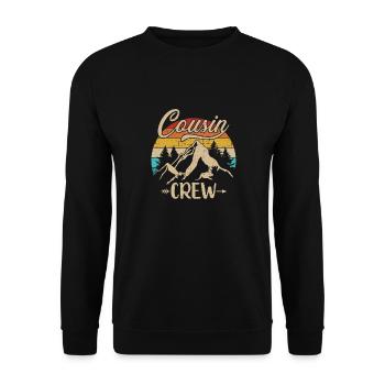 Retro cousin crew camping outdoor summer camp - Sweat-shirt Unisexe - noir - Devant - Alina (178cm) & Michal (187cm)