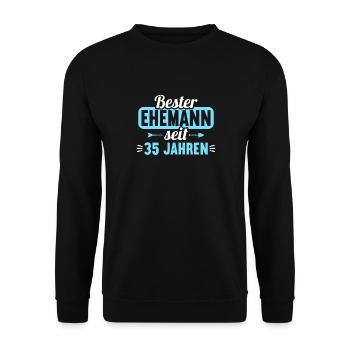 Beste Ehefrau Bester Ehemann seit 35 Jahren - Unisex Pullover - Schwarz - Vorne - Alina (178cm) & Michal (187cm)