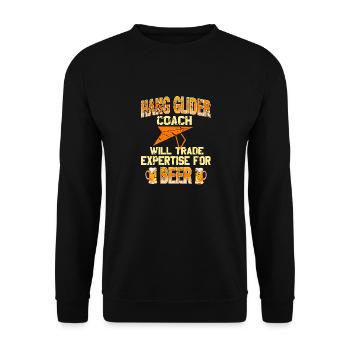 Hang Glider Coach Will Trade Expertise For Beer - Unisex Pullover - Schwarz - Vorne - Alina (178cm) & Michal (187cm)