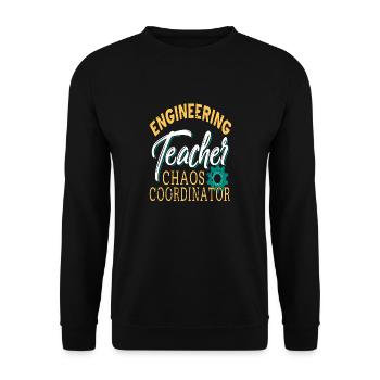 Vintage Engineering Teacher Chaos Coordinator - Unisex Pullover - Schwarz - Vorne - Alina (178cm) & Michal (187cm)