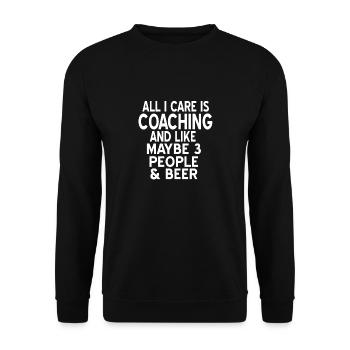 Tout ce qui m’importe, c’est le coaching et la bière Drôle de thé Coach - Sweat-shirt Unisexe - noir - Devant - Alina (178cm) & Michal (187cm)