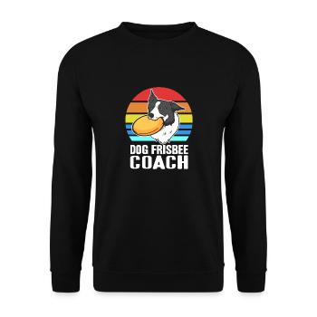Retro Dog Frisbee Coach Awesome Coach Designs - Unisex Sweatshirt - black - Front - Alina (178cm) & Michal (187cm)