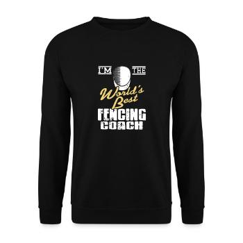 I'm The World's Best Fencing Coach Vintage Tee - Unisex Pullover - Schwarz - Vorne - Alina (178cm) & Michal (187cm)