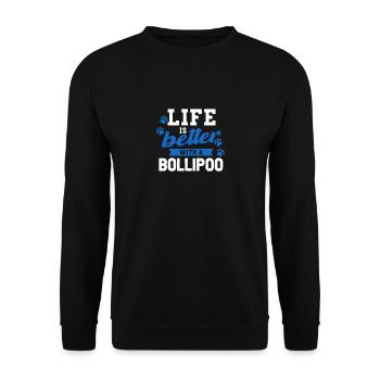 Bollipoo - Sweat-shirt Unisexe - noir - Devant - Alina (178cm) & Michal (187cm)