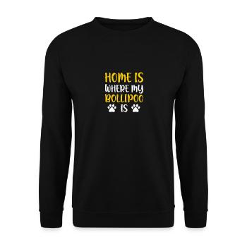 Bollipoo Hunde Hunderasse Geschenk Spruch Hund - Unisex Pullover - Schwarz - Vorne - Alina (178cm) & Michal (187cm)