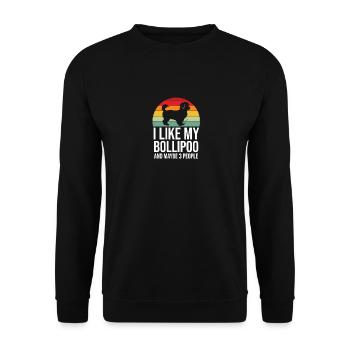 Bollipoo Chien Race De Chien Cadeau Chien Bollipoo - Sweat-shirt Unisexe - noir - Devant - Alina (178cm) & Michal (187cm)