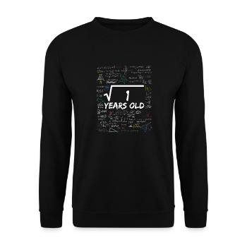 Racine carrée de 1 1er anniversaire mathématique amusant - Sweat-shirt Unisexe - noir - Devant - Alina (178cm) & Michal (187cm)