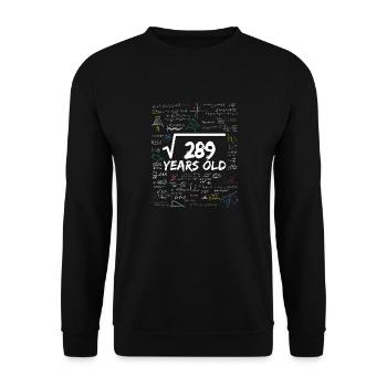 Square Root of 289 17TH Funny Math Birthday - Unisex Pullover - Schwarz - Vorne - Alina (178cm) & Michal (187cm)