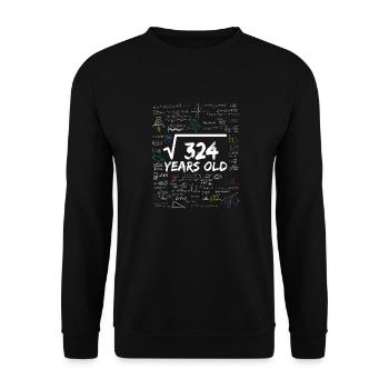 Racine carrée de 324 18TH Funny Math Birthday - Sweat-shirt Unisexe - noir - Devant - Alina (178cm) & Michal (187cm)