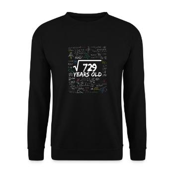 Square Root of 729 27TH Funny Math Birthday - Unisex Sweatshirt - black - Front - Alina (178cm) & Michal (187cm)