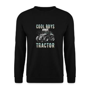 Cool Guys Drive Tractor Tractor Young Farm - Unisex Sweatshirt - black - Front - Alina (178cm) & Michal (187cm)