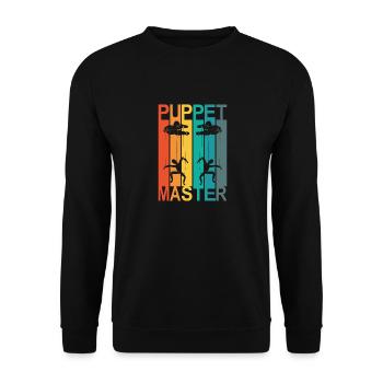 Bauchredner und Marionetten - Unisex Pullover - Schwarz - Vorne - Alina (178cm) & Michal (187cm)