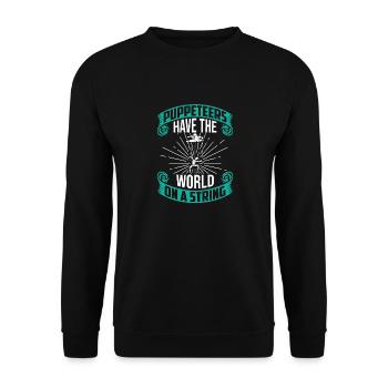 Bauchredner und Marionetten - Unisex Pullover - Schwarz - Vorne - Alina (178cm) & Michal (187cm)