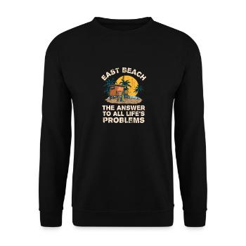 East Beach Answer To All Life's Problems Vacation - Unisex Sweatshirt - black - Front - Alina (178cm) & Michal (187cm)