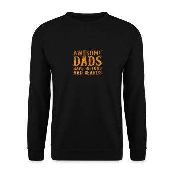 Papa Tattoo Beard Father Saying Gift - Unisex Sweatshirt - black - Front - Alina (178cm) & Michal (187cm)