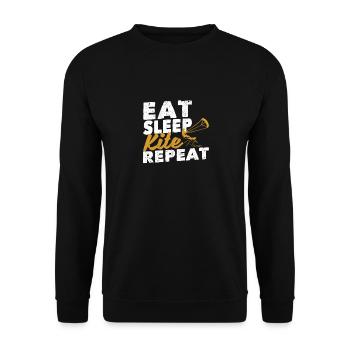 Eat Sleep Kite Repeat Kiteboarding Funny - Unisex Sweatshirt - black - Front - Alina (178cm) & Michal (187cm)