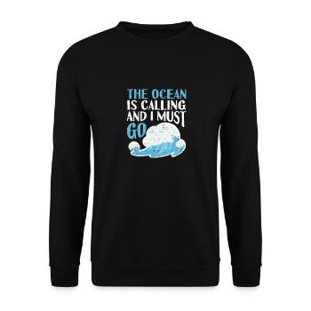 Der Ozean ruft und ich muss gehen Kite Board Surf - Unisex Pullover - Schwarz - Vorne - Alina (178cm) & Michal (187cm)