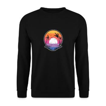 Retro Eighties Beach Surf 80's Vibe Water Sports - Unisex Sweatshirt - black - Front - Alina (178cm) & Michal (187cm)