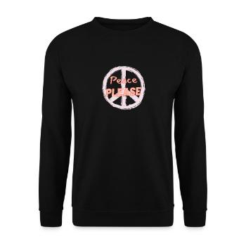 Peace Please Peace of the World No War Hippie - Unisex Sweatshirt - black - Front - Alina (178cm) & Michal (187cm)
