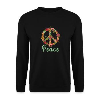 Frieden Zeichen Frieden Der Welt Keine Kriegs - Unisex Pullover - Schwarz - Vorne - Alina (178cm) & Michal (187cm)