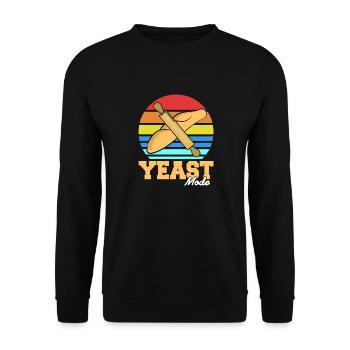 Yeast Mode Funny Retro Baker T-Shirt Present Gift - Unisex Pullover - Schwarz - Vorne - Alina (178cm) & Michal (187cm)