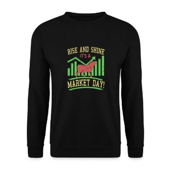 Rise And Shine It's A Market Day! Vintage Tea - Unisex Sweatshirt - black - Front - Alina (178cm) & Michal (187cm)
