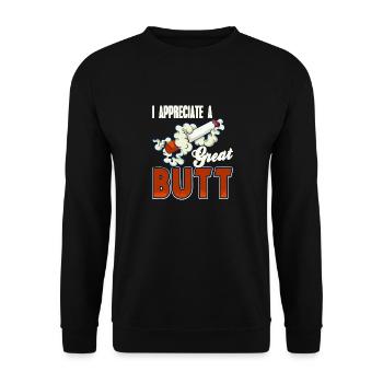 J’apprécie un super t-shirt fumeur drôle de fesses - Sweat-shirt Unisexe - noir - Devant - Alina (178cm) & Michal (187cm)