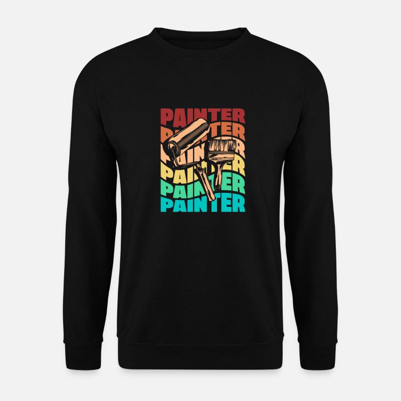 Painter Painting Silhouette - Unisex Pullover - Schwarz