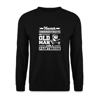 Painter Painting Paintbrush Never Underestimate - Unisex Pullover - Schwarz - Vorne - Alina (178cm) & Michal (187cm)