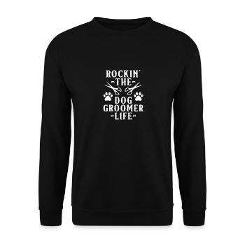 Dog Dog Groomer Scissors Dog groomer Dog Salon - Unisex Sweatshirt - black - Front - Alina (178cm) & Michal (187cm)