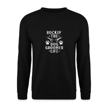 Dog Dog Groomer Scissors Dog groomer Dog Salon - Unisex Sweatshirt - black - Front - Alina (178cm) & Michal (187cm)