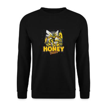 Marchand de miel Apiculteur Abeille Murmure Abeilles Abeilles Abeilles Abeille - Sweat-shirt Unisexe - noir - Devant - Alina (178cm) & Michal (187cm)