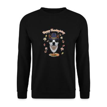 Joyeux Thanksgiving I Dog Lover I Australien - Sweat-shirt Unisexe - noir - Devant - Alina (178cm) & Michal (187cm)
