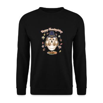 Joyeux Thanksgiving I Amoureux des chiens I Havanais - Sweat-shirt Unisexe - noir - Devant - Alina (178cm) & Michal (187cm)