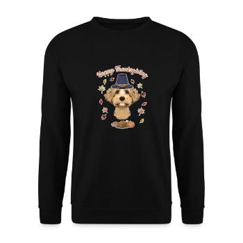 Happy Thanksgiving I Dog Lover I Labaradoodle - Unisex Sweatshirt - black - Front - Alina (178cm) & Michal (187cm)