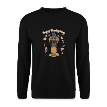 Joyeux Thanksgiving I Amoureux des chiens I Grand Danois - Sweat-shirt Unisexe - noir - Devant - Alina (178cm) & Michal (187cm)