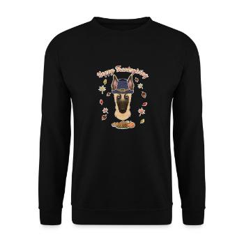 Happy Thanksgiving I Dog Lover I Malinois - Unisex Sweatshirt - black - Front - Alina (178cm) & Michal (187cm)