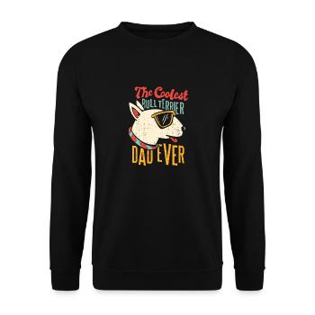 Der coolste Bull Terrier Dad aller Zeiten Der cool - Unisex Pullover - Schwarz - Vorne - Alina (178cm) & Michal (187cm)