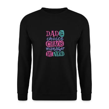 Papa-Chaos-Manager Papa-Chaos-Manager Geschenk Ins - Unisex Pullover - Schwarz - Vorne - Alina (178cm) & Michal (187cm)