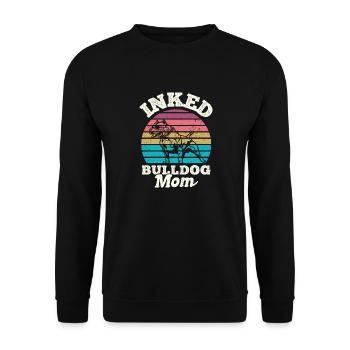 Bulldog Mama Tätowiert Old English Bulldog Mom Tat - Unisex Pullover - Schwarz - Vorne - Alina (178cm) & Michal (187cm)
