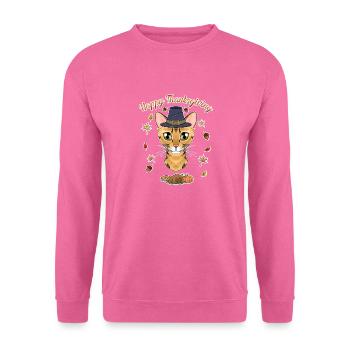 Bengal Cat Lover I Happy Thanksgiving - Unisex Pullover - Pink - Vorne
