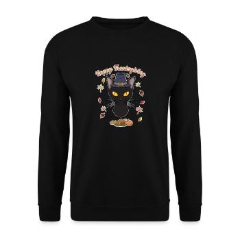 Bombay Cat Lover I Joyeux Thanksgiving - Sweat-shirt Unisexe - noir - Devant - Alina (178cm) & Michal (187cm)