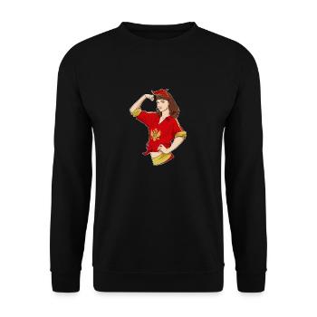 Montenegrin Girl Unbreakable I Heritage - Unisex Sweatshirt - black - Front - Alina (178cm) & Michal (187cm)