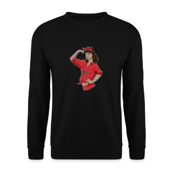 Moroccan Girl Unbreakable I Moroccan Heritage I - Unisex Pullover - Schwarz - Vorne - Alina (178cm) & Michal (187cm)