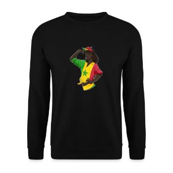 Fille sénégalaise Unbreakable Héritage sénégalais - Sweat-shirt Unisexe - noir - Devant - Alina (178cm) & Michal (187cm)