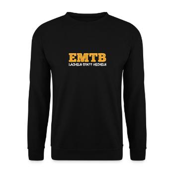 Lächeln statt Hecheln EMTB E-Bike Rentner Faultier - Unisex Pullover - Schwarz - Vorne - Alina (178cm) & Michal (187cm)