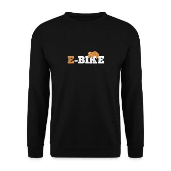 Smile instead of panting EMTB E-Bike Pensioner Sloth - Unisex Sweatshirt - black - Front - Alina (178cm) & Michal (187cm)