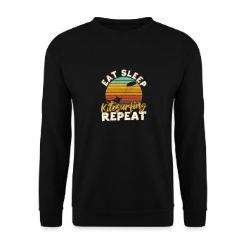 Manger Dormir Kitesurf Répéter Drôle Kite Surfer - Sweat-shirt Unisexe - noir - Devant - Alina (178cm) & Michal (187cm)