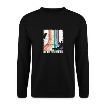 Kite Surfer Vintage Kite Surfing Sport Retro Wind - Unisex Sweatshirt - black - Front - Alina (178cm) & Michal (187cm)